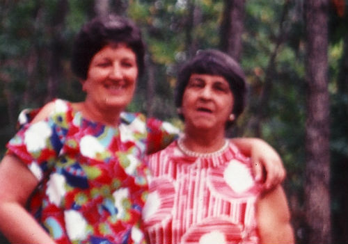 gevena-florence Babe's cousin Gevena LePre, left, and my grandmother Florence Mauro. This was probably around 1978.